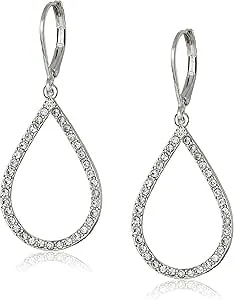 Anne Klein Women'S Pierced Earrings Pave Tubular Hoop