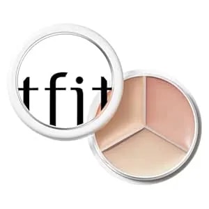 Tfit Multi-Use Pot Concealer - Triple Palette - High-Pigmented, Full Coverage & Crease-Proof - Korean Concealer For Dark Circles, Redness & Blemishes (03 Cool, 0.52 Oz)
