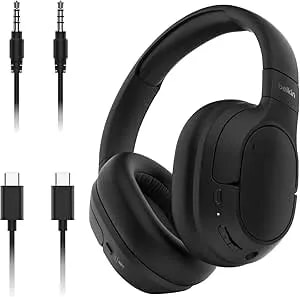 Belkin Soundform Isolate Bluetooth Over-Ear Headphones - Hybrid Active Noise Cancelling Headphones - Wireless W/ 60h Playtime, Fast Charging & Cloudcushion Ear Cups For Travel, Home, Or Office - Black