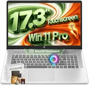 Hp 17 Inch Touchscreen Laptop Computer, 32gb Ram, 1tb Ssd, Amd Ryzen 5 7430u, Hd+ Anti-Glare, Wi-Fi 6, Hdmi, Win 11 Pro, Backlit Keyboard, W/Laptop Bundle