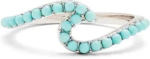 Pura Vida Silver-Plated Neon Wave Bead Stackable Ring - Brass Base, Stylish Design