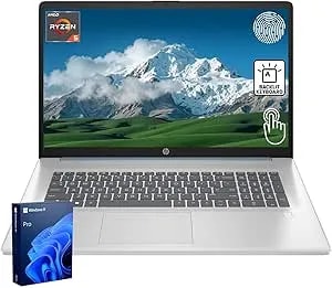 HP 17.3" Business & Home Laptop, 17.3" LED Touchscreen, AMD Ryzen 5 7430U, 16GB RAM, 1TB Pcie SSD, Backlit Keyboard, Fingerprint Reader, Webcam, HDMI, Wi-Fi 6, Windows 11 Pro, Blue