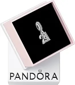 Pandora 21st Celebration Dangle Charm - Compatible Moments - Sterling Silver With Clear Cubic Zirconia - Gift For Her - Jewelry For Women With Gift Box