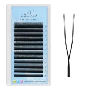 Yy U Shape Eyelash Extension Premade Fans 0.07c Curl 9-13mm Mix Matte Black Professional Salon Use(Yy,U,0.07c,9-13mm)