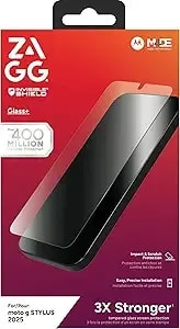 Zagg Glass+ Motorola Moto G Stylus 2026/ 2025 Screen Protector – Extreme Impact & Shatter Protection, Scratch-Resistant, Smudge-Resistant, Fingerprint Scanner Compatible, Invisibleshield, Easy Installation