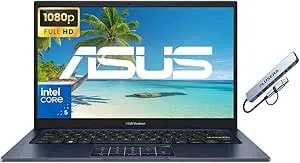 Asus Vivobook 14" Fhd Business Laptop Computer, Intel Core 5 120u (10-Core) Processor, 16gb Ram 1tb Ssd, Windows 11, Ai Copilot, Camera Privacy Shutter, Plusera 8-In-1 Hub Included, Quiet Blue