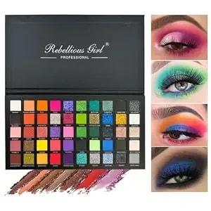 50 Colors Shimmer Eyeshadow Palette,Natural Matte Highly-Pigmented Shadows Glitter Highlight Makeup Palette Long Lasting Smooth Waterproof Cosmetics