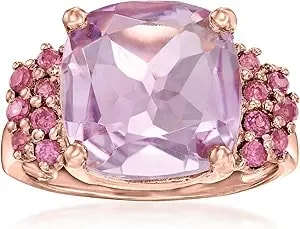 Ross-Simons 4.90 Carat Amethyst And .60 Ct. T.W. Rhodolite Garnet Ring In 18kt Rose Gold Over Sterling
