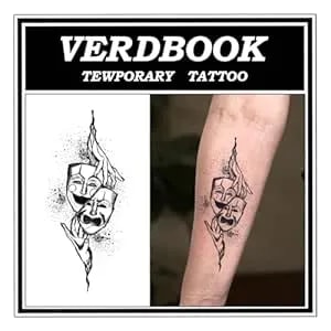 Waterproof Temporary Tattoos: 2-Sheet Tattoo Kit With Realistic Body Stickers, Semi-Permanent Tattoos For Adults Lasting 7-15 Days – Safe For Men & Women, Mask Duality