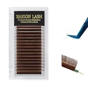 Eyelash Extensions, Mink Lash, Volume & Classic Lashes For Professionals, J/B/C/Cc/D/L/M Curl, 4-15mm Length, Soft Korean Pbt Fiber, 16 Rows Lash Tray (Dark Brown-C-0.05-8-15mm)