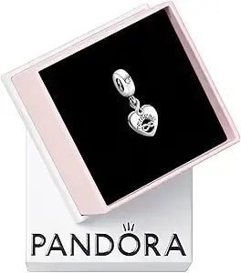 Pandora Friends Forever Heart Dangle Charm - Compatible With Pandora Moments - Jewelry For Women - Gift For Her - Made With Sterling Silver & Cubic Zirconia - With Gift Box