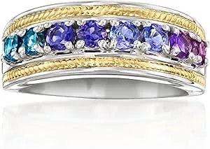 Ross-Simons 0.50 Ct. T.W. Multi-Gemstone Ring In Sterling Silver And 18kt Gold Over Sterling