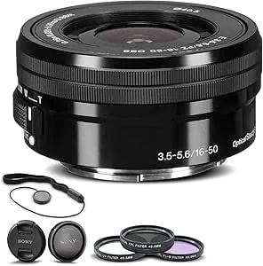 Sony E Pz 16-50mm F/3.5-5.6 Oss Lens (selp1650) + Filter Kit + Lens Cap Keeper + Cleaning Kit + More (Renewed)