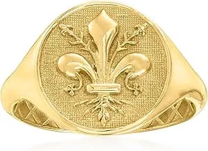 Ross-Simons Italian 14kt Yellow Gold Fleur-De-Lis Signet Ring