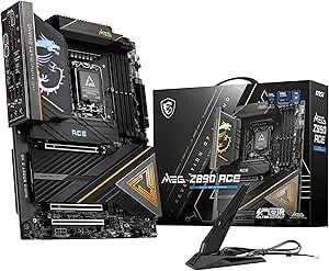 Msi Meg z890 Ace Gaming Motherboard (Support Core Ultra Series 2 Intel Processors, Lga 1851, ddr5, Pcie 5.0, M.2, Sata, 10gbps Lan, Usb Type-C, Wi-Fi 7, Bluetooth 5.4, Thunderbolt 4, Atx)
