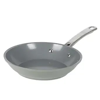 Sur La Table Kitchen Essentials 8 Inch Fry Pan Pfa Free Titanium Ceramic Nonstick Interior Forged Aluminum Cookware Frying Pan - Green - Induction Compatible