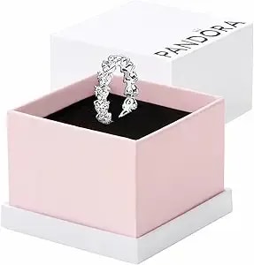 Pandora Timeless Band Of Clear Hearts Ring - Sterling Silver Ring With Cubic Zirconia - Jewelry For Women - Includes Gift Box