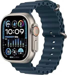 Apple Watch Ultra 2 [GPS + Cellular 49mm] - Black Titanium Case With Blue Ocean Band (Renewed)