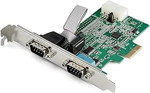Startech.Com 2-Port Pci Express rs232 Serial Adapter Card - Pcie rs232 Serial Host Controller Card - Pcie To Dual Serial db9 Card - 16950 Uart - Expansion Card - Windows & Linux, Taa (pex2s953)