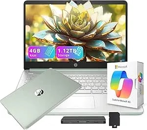 Hp Flagship 14" Hd Student&Business Laptop With Ai Copilot, 13th Gen Intel 4-Core, 4gb Ram, 1.12tb Storage (128gb Ufs + 1tb Docking Station), 1 Year Office 365, Wi-Fi 6, Win 11 S, Willow Green