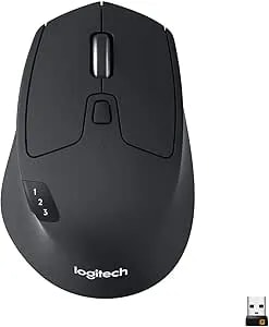 Logitech m720 Triathalon Multi-Device Wireless Mouse, Black