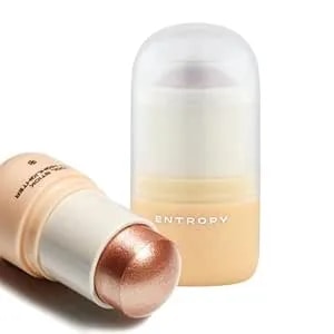 Entropy Makeup Cool Stick Body Highlighter Golden Hour, 70% Water-Rich Skincare Formula, Jelly Gel Texture, Crystal Silver & Gold Pearl Glow, Lightweight Cooling Hydration, Compact Precise Application