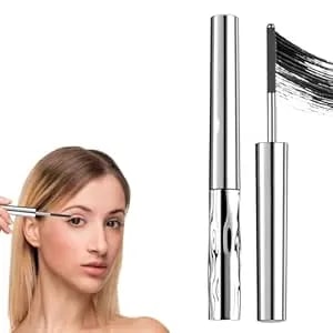 2026 New Iron Mascara, 3d Curling Eyelash Iron Mascara Waterproof Long-Lasting Lash Extensions Mascara, Upgrade Brushless Metal Wand Washable Metal Mascaras (Black)