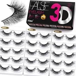 Eliace False Eyelashes Natural Look Cat Eye Lashes Wispy Strips 3d Mink Lashes 13mm,15 Pairs Fake Eyelashes Faux Fluffy, Winged Fox Eyelashes, Soft Thin Band Comfortable Reusable False Lash Rosa Style