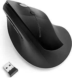 Kensington Pro Fit Ergo Vertical Wireless Mouse- Black (K75501WW), 2.8"x3"x4.4"