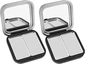 2pcs Empty Eyeshadow Palette - Refillable Diy Makeup Palette With Grids For Makeup Pans - Custom Cosmetic Organizer Case For Blush Lipstick Powder Travel