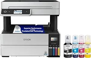 Epson Ecotank Pro ET-5150 Wireless Color All-In-One Supertank Printer With Scanner, Copier, Plus Auto Document Feeder, Large, White