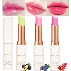 3 Pcs/Set Avocado, Grape & Blueberry Jelly Lipstick Set, Color Changing Lip And Cheek Stain - Ph-Activated Temperature Reactive Moisturizing Lipstick For Dry & Mature Lips, Hydrating Long-Lasting Lip
