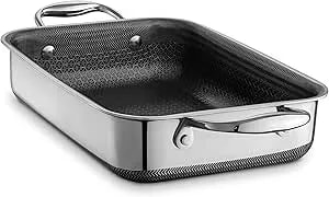 Hexclad Hybrid 10 X 7 Inch Rectangular Nonstick Roasting Pan, Dishwasher-Friendly, Oven-Safe Up To 900°F, Compatible With All Cooktops