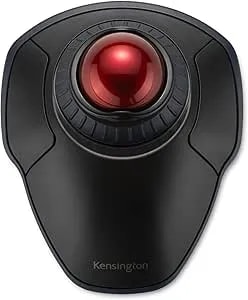 Kensington Orbit Wireless Trackball With Scroll Ring - Black-Red (K70990WW)