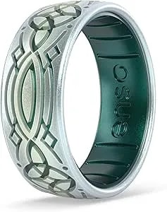 Enso Rings Etched Celtic Collection Silicone Ring - Comfortable And Flexible Design
