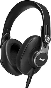 Akg Pro Audio k371 Wired Over-Ear, Closed-Back, Foldable Professional Recording Studio Headphones, Studio Monitor Mixing, Podcast, Dj Stereo Headsets, Black