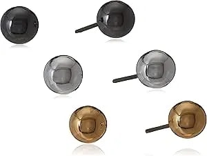 Nine West Women'S Trio Ball Stud Post Earrings Tri Tone