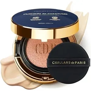 [Challans De Paris] Cushion De LumináRe Cushion Foundation – 21 Bright Ivory - Radiant Glow, Full-Coverage, Lightweight Adhesion, Luminous Finish, Korean Makeup, 0.53 Oz (21 Bright Ivory, 0.53 Oz)