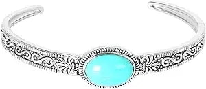 Amazon Essentials Silver Plated Southwestern Pring Cuff Bracelet