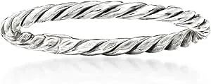 Ross-Simons 18kt White Gold Roped Ring