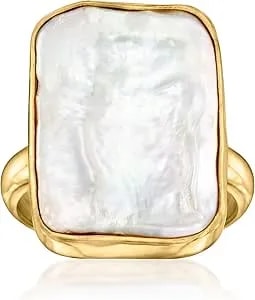 Ross-Simons 19x14mm Cultured Pearl Ring In 18kt Gold Over Sterling