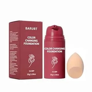 Color Changing Foundation With Spf 15, White To Skin Tone Adapting Liquid Makeup For Mature Skin, Hydrating Waterproof Concealer Base With Hyaluronic Acid, 30g/1.06oz 1pcs