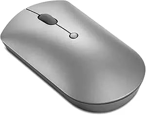 Lenovo 600 Bluetooth Silent Mouse, Blue Optical Sensor, Adjustable DPI, 4 Button, Microsoft Swift Pair, Windows, Chrome, GY50X88832, Gray