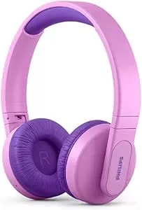 Philips k4206 Kids Wireless On-Ear Headphones, Bluetooth + Cable Connection, 85db Limit For Safer Hearing, Built-In Mic, 28 Hours Play Time, Parental Controls Via Headphones, Pink