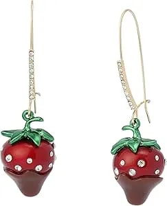 Betsey Johnson Jewelry Women'S Love Spell Chocolate Strawberry Dangle Earrings