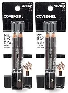 Covergirl Brow & Eye Makers Brow Shaper & Eyeliner, Midnight Brown 505.06 Oz (Pack Of 2)