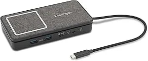 Kensington Usb-C Hub With Qi Charging, Dual Hdmi 4k@60hz, 100w Pd Pass Through Charging, 1gbps Ethernet Port, Compatible With Macbook, Ipad, Hp, Lenovo Laptops (k32800ww) Black