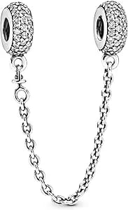 Pandora Sparkling Pavé Safety Chain Charm Bracelet Charm Moments Bracelets - Stunning Women'S Jewelry - Gift For Women - Made With Sterling Silver & Cubic Zirconia