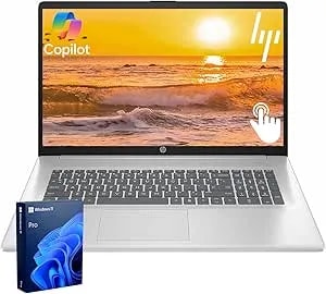 HP 17 Business Laptop, 17.3" HD+ Touchscreen, 8-Cores Intel Core i3-N305 Processor, 8GB Memory, 128GB Emmc, Copilot AI, Webcam, Wi-Fi 6, Windows 11, Silver