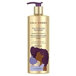 Pantene Gold Series From Sulfate Free Deep Hydrating With Argan Oil For Curly Coily Hair, Co-Wash, 15.2 Fl Oz (Packaging May Vary)